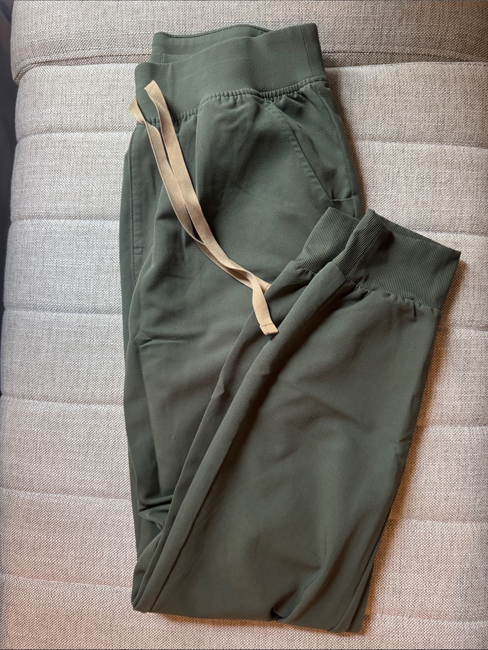 Figs Olive Green Women's Jogger Scrubs with Drawstring
